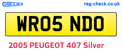 WR05NDO are the vehicle registration plates.