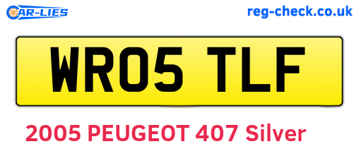 WR05TLF are the vehicle registration plates.