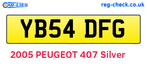 YB54DFG are the vehicle registration plates.
