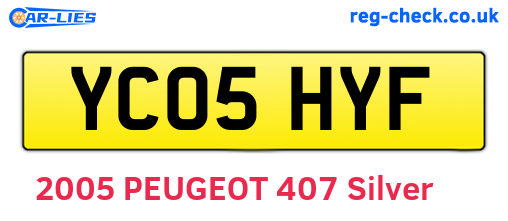 YC05HYF are the vehicle registration plates.