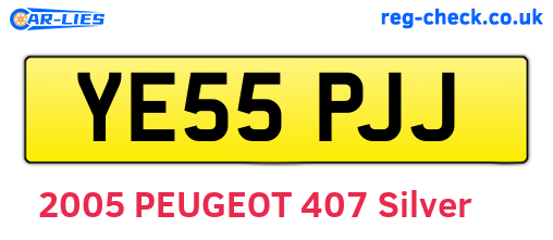 YE55PJJ are the vehicle registration plates.