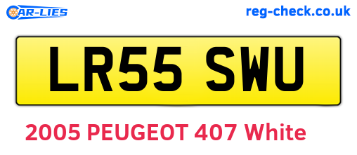 LR55SWU are the vehicle registration plates.