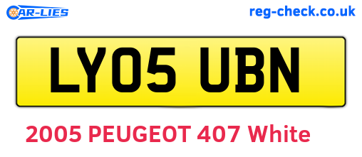 LY05UBN are the vehicle registration plates.