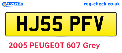 HJ55PFV are the vehicle registration plates.