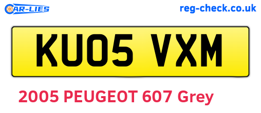 KU05VXM are the vehicle registration plates.