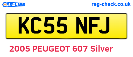 KC55NFJ are the vehicle registration plates.