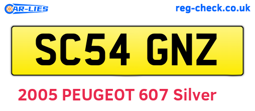 SC54GNZ are the vehicle registration plates.