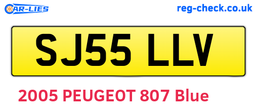 SJ55LLV are the vehicle registration plates.