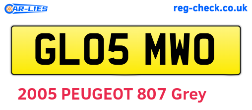 GL05MWO are the vehicle registration plates.