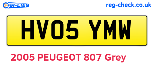 HV05YMW are the vehicle registration plates.
