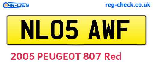 NL05AWF are the vehicle registration plates.