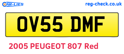 OV55DMF are the vehicle registration plates.