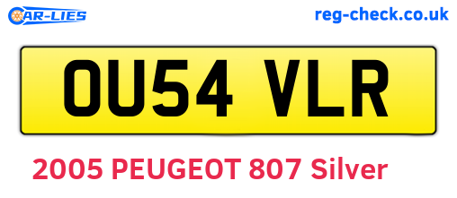 OU54VLR are the vehicle registration plates.