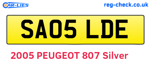 SA05LDE are the vehicle registration plates.