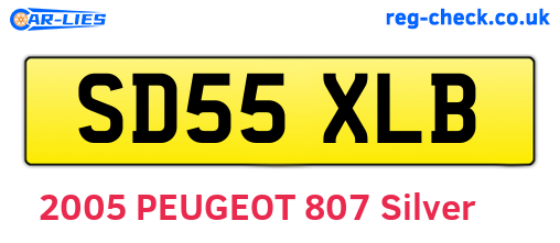 SD55XLB are the vehicle registration plates.