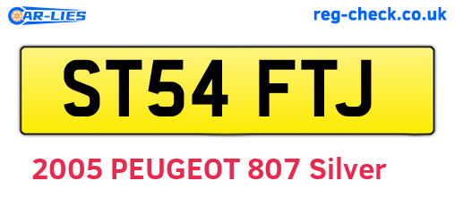 ST54FTJ are the vehicle registration plates.