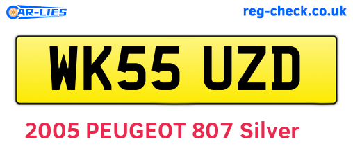 WK55UZD are the vehicle registration plates.