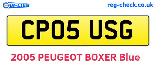 CP05USG are the vehicle registration plates.