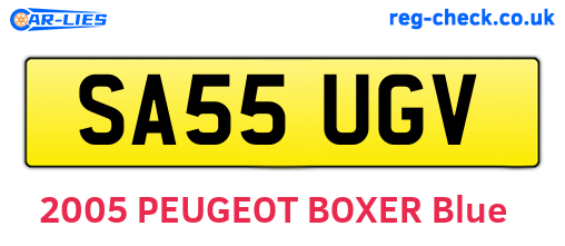 SA55UGV are the vehicle registration plates.