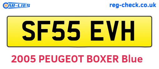 SF55EVH are the vehicle registration plates.