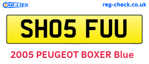 SH05FUU are the vehicle registration plates.