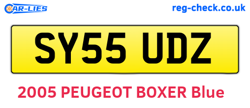 SY55UDZ are the vehicle registration plates.
