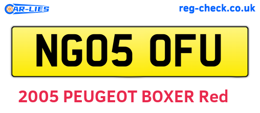 NG05OFU are the vehicle registration plates.