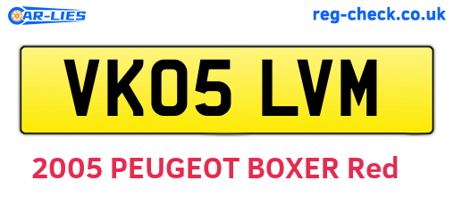 VK05LVM are the vehicle registration plates.