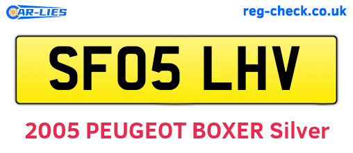 SF05LHV are the vehicle registration plates.