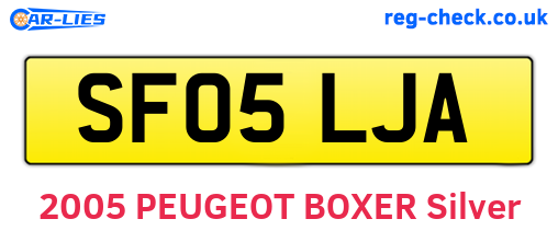 SF05LJA are the vehicle registration plates.
