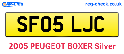 SF05LJC are the vehicle registration plates.