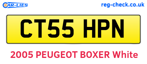 CT55HPN are the vehicle registration plates.