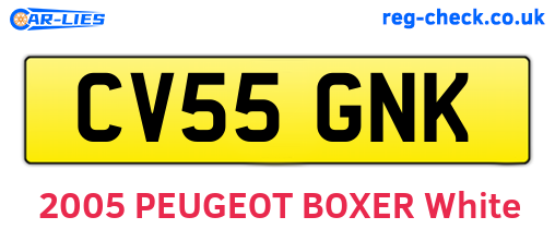 CV55GNK are the vehicle registration plates.