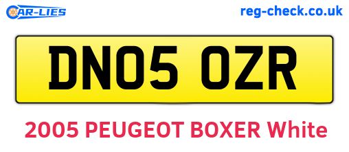 DN05OZR are the vehicle registration plates.