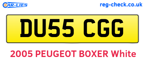 DU55CGG are the vehicle registration plates.