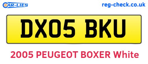 DX05BKU are the vehicle registration plates.