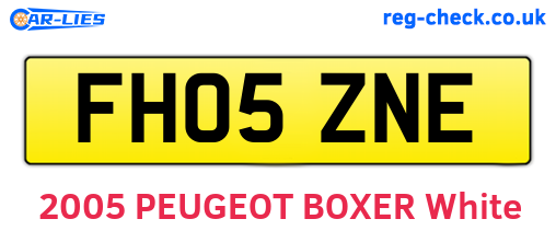 FH05ZNE are the vehicle registration plates.
