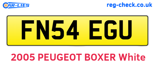 FN54EGU are the vehicle registration plates.