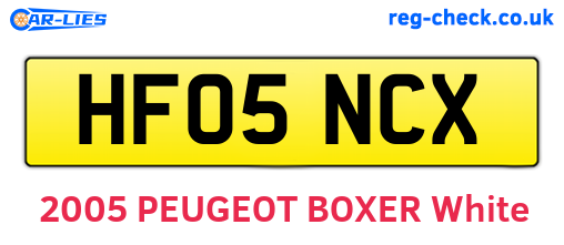 HF05NCX are the vehicle registration plates.