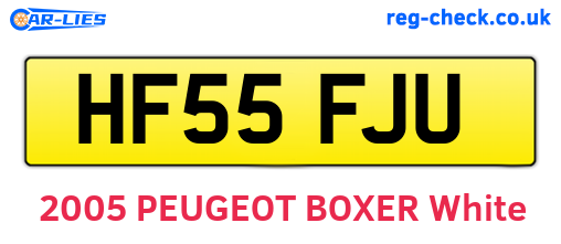 HF55FJU are the vehicle registration plates.