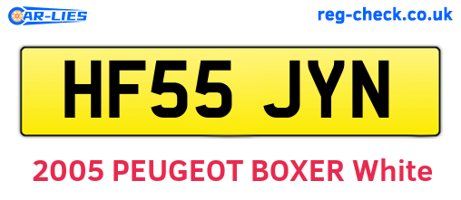 HF55JYN are the vehicle registration plates.