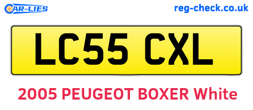 LC55CXL are the vehicle registration plates.