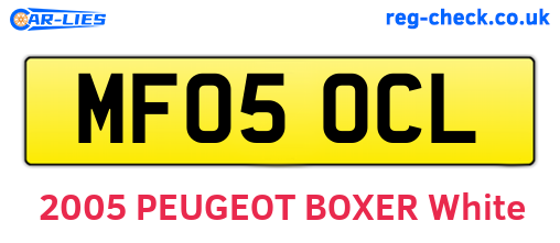 MF05OCL are the vehicle registration plates.