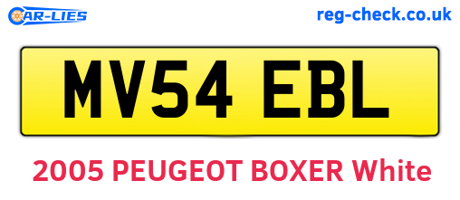 MV54EBL are the vehicle registration plates.