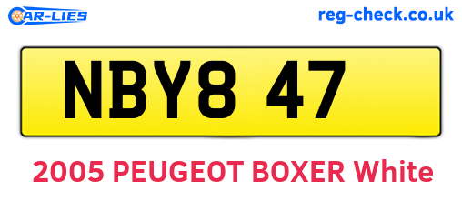 NBY847 are the vehicle registration plates.