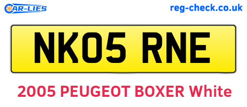 NK05RNE are the vehicle registration plates.