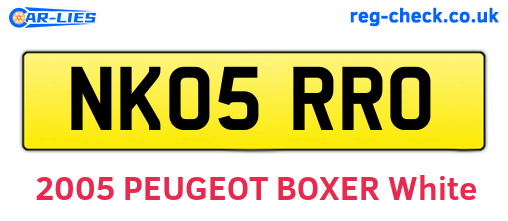 NK05RRO are the vehicle registration plates.