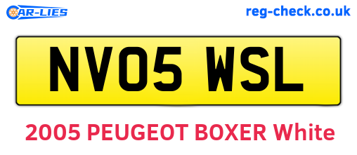 NV05WSL are the vehicle registration plates.