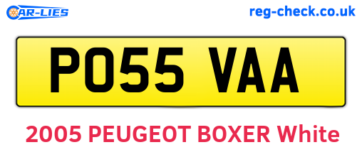 PO55VAA are the vehicle registration plates.
