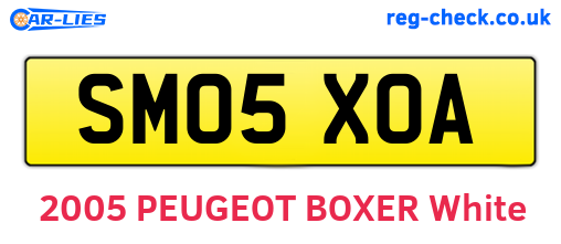 SM05XOA are the vehicle registration plates.